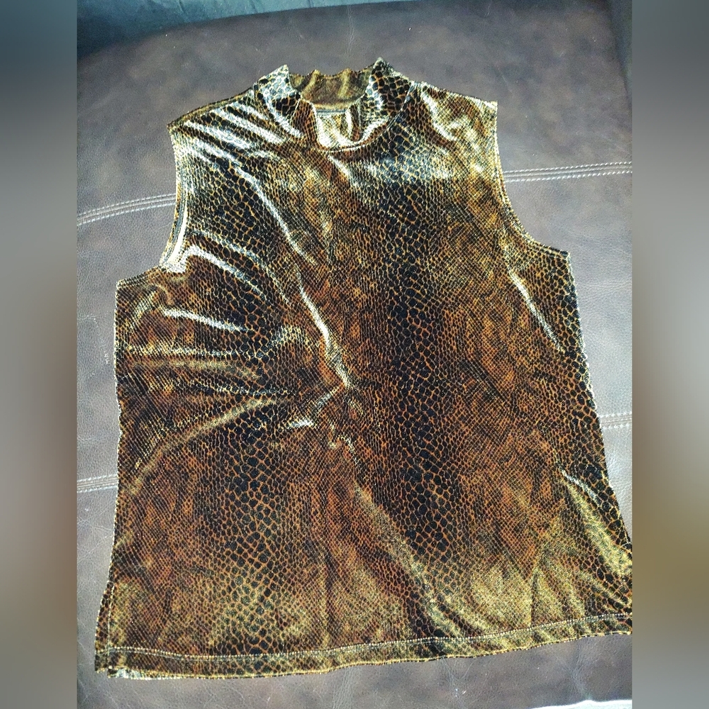 Impressions animal print velvet top